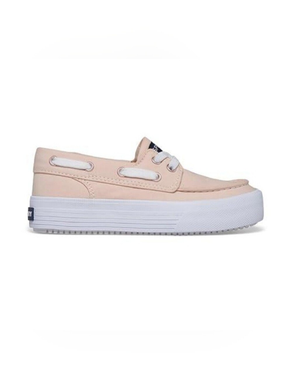 New Sperry Bahama Fabric Platform Blush Canvas Boat Shoes Youth Size 3